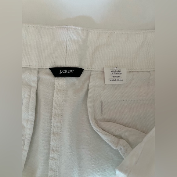 Women’s J.Crew White shorts with front & back pockets cotton Elastane size 10 - Picture 4 of 5